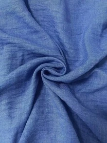 SHEIN CURVE+ Elegantes Kleid für Damen in Große Größen mit Alice-Stoff, Hemdkragen, Raglanärmeln, Taillenschleife, Holzknöpfen, für Frühling/Sommer, vielseitig einsetzbar, Lässig-Club-Mode - Blau - Übersicht 7