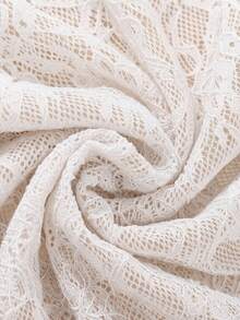 SHEIN Franclia Áo liền thân ren thanh lịch dành cho nữ, thích hợp cho hẹn hò/nghỉ dưỡng, mùa hè. - trắng - Xem 4