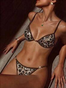 Swim Chiccia 女士泳装两件套，性感度假优雅挂脖泳衣，女士沙滩装 - 彩色 - 查看 1