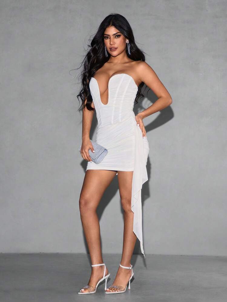 CUCCOO SZL Women Shoes Spring/Summer Pointed Stiletto Beige Transparent Rhinestone Sexy Stylish Gorgeous Back Ankle Strap With Skirt Banquet Party Nightclub Ladies High Heel Open-Toed Sandals Prom Heels