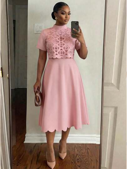 collar dress pattern for ladies 35-1 Lace Dress with doubled Peter Pan collar  sistermagpatterns