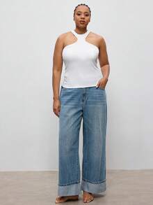 Maija Maglietta senza maniche estiva per taglie forti, outfit elegante da insegnante, nuovo outfit casual da aeroporto per donne 2026, top corto aderente con vita segnata, abbigliamento casual estivo, stile casual business, basic versatile, vestibilità lusinghiera, adatto per vacanze urbane, festival musicali delle isole, San Valentino, spiaggia del Giorno dell'Indipendenza, ufficio, festa in spiaggia, casual - Bianco - Visualizzare 6