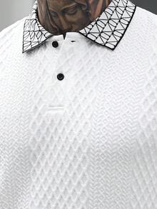 Manfinity CasualCool Áo polo nam tay ngắn cỡ lớn, kiểu dáng thường ngày, thích hợp cho mùa hè. - trắng - Xem 6