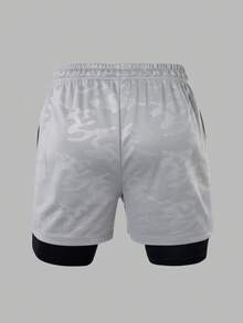 Gym Rark Men's Drawstring Waist Double Layer Sports Shorts, Gym - Black - View 6