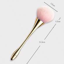 SHANGFEIYA 1pc Japanese Shape Nail Powder Brush With Iridescent Color Handle, Soft Bristle Makeup Blush Powder Brush - Multicolor - View 8