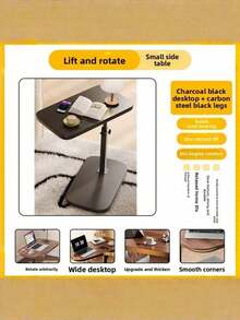 1PC Compact Adjustable Height Lift Top Side Table Mobile Rolling End Table Couch Sofa Coffee Table Small Nightstand Bedside Stand Simple Minimalist Furniture For Living Room Bedroom Space Saving - Multicolor - View 14