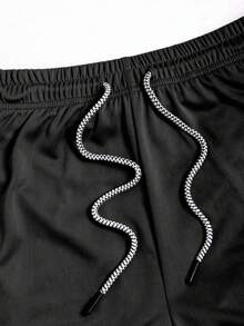 Sport MetroGents 男士星形印花双层运动短裤 - 黑色 - 查看 4