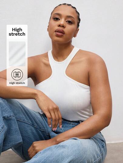 Maija 大码女式夏季无袖上衣，优雅教师装，2026新款女式机场休闲装，收腰修身短款上衣，夏季休闲装，商务休闲风，百搭基础款，修身剪裁，适合都市度假、海岛音乐节、情人节、独立日海滩、办公室、海滩派对、休闲场合