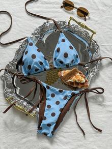 Swim Mod Bộ bikini hai mảnh buộc dây cổ yếm mùa Xuân/Hè 2026 - Nhiều màu - Xem 5