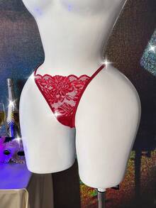 MidnightGlam Conjunto de lencería con adorno de perlas falsas, tanga sin entrepierna, disfraz de stripper con strass, conjunto de lencería con cadena, lencería sexy para mujer, para adultos, luna de miel, cita, noche caliente - Burdeos - Ver 3