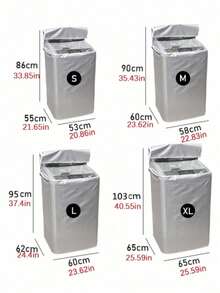 Universal Washing Machine Cover, Waterproof Dustproof UV Protection Fade-Resistant, With Elastic Strap, Fits Most Models - Silver - View 7