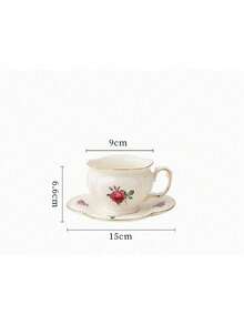 This Nordic-Style Yellow Embossed Vintage Ceramic Cup And Saucer Set Features An Asymmetric, Exquisite American Latte Art Design, Perfect For Afternoon Tea. Ideal For Family Use, Birthday Gifts, And Holiday Greetings. - Multicolor - View 7