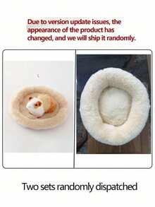 1pc Round Small Pet Bed With Velvet Pad, Suitable For Autumn And Winter, For Hamsters, Guinea Pigs, And Other Small Pets - Camel - View 8