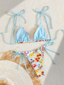 Swim Vcay Bộ đồ bơi 2 mảnh dành cho nữ, kiểu dáng gợi cảm, thanh lịch và ngọt ngào với dây đeo có thể điều chỉnh, thích hợp cho kỳ nghỉ biển, mùa xuân/hè. - Nhiều màu - Xem 2