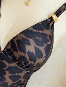 Bonvoyette 女士连体泳衣，性感休闲度假优雅成熟图案设计，可调节肩带，春夏款 - 彩色 - 查看 6