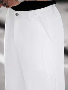 Manfinity CasualCool 男士休闲直筒微喇叭裤，白色 - 白色 - 查看 4