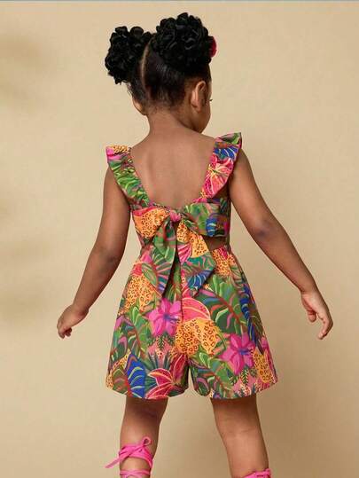 Travachic KIDS Tween Girls' Cute Floral Print Sleeveless Summer Vacation Dress