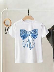 Black Solid Color Short Sleeve Top, Suitable For Outings, Commuting, And School Wear For Teenagers - White - View 4
