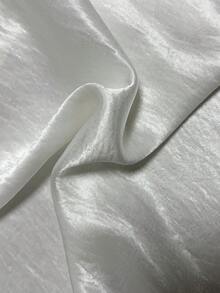 GlowEve New Spring/Summer Women's French Retro White Satin Short Sleeve Shirt, Fashionable Elegant Versatile Blouse For Work - White - View 4