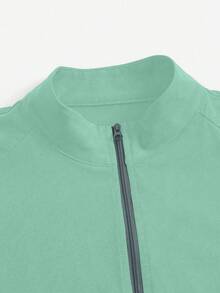 TaskEZ Chaqueta de uniforme de unicolor con múltiples bolsillos - Verde - Ver 4