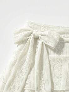 Femesol Váy nữ có gấu váy bất đối xứng - Màu be - Xem 3