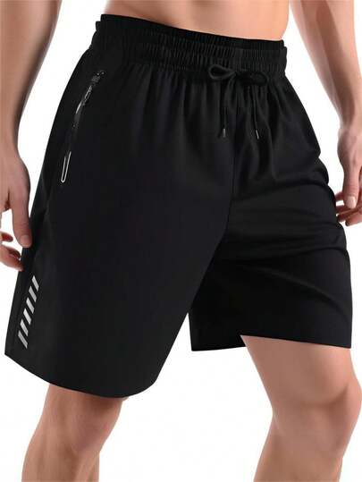 Acti Log 1pc Men's Printed Zipper Pocket Fashion Sports Outdoor Shorts