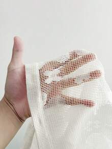 Rustia Áo sơ mi dài tay nữ họa tiết hoa, chất liệu dệt kim móc. - trắng - Xem 7