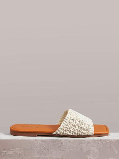 Styleloop Women Shoes Classic Simple Fashion Women's Square Toe Minimalist Lace-Up Flat Sandals Vacation Style Commuter Outdoor Summer Vacation Shoes