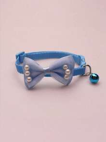 PETSIN 1 件珍珠网眼宠物项圈，带蝴蝶结装饰铃铛吊坠，舒适亲肤，可调节宠物项圈，适合中小型犬猫日常佩戴、户外散步、节日派对等场合，可爱轻便。 - 彩色 - 查看 17