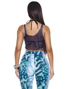 MUSERA Fishnet Trip Graphic Tank Top Sexy Summer Spring Rave Festival Holiday Vacation Party Going Out Tripp - Royal Blue - View 2