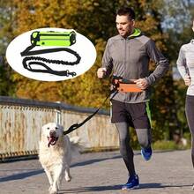 1pc IDestry Hands Free Dog Leash For Running Walking Reflective Leash With Waist Bag Retractable Elastic Belt Dog Traction Rope Pet Products Sports Belt Traction Rope - Multicolor - View 6