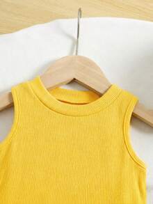 Travachic KIDS 女婴夏季可爱度假针织绿色吊带背心和印花长裤套装 - 彩色 - 查看 3