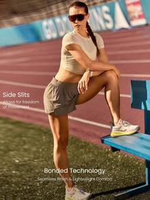 GLOWMODE 2.5" VitalSwift Mile Maker Lightweight Quick-Dry Odor Control Built-In Briefs Adjustable Waist Running Shorts Gym Outdoors - Khaki - View 4