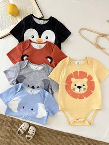 LMoss Kids 5件套男婴针织可爱动物图案休闲连体衣套装 - 彩色 - 查看 7