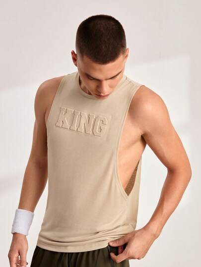 Driftmere Camiseta de tirantes con gráfico de letra vintage para hombre para vacaciones