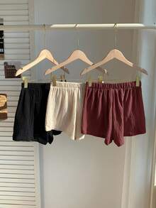 Comfortcana Bộ 3 quần short nữ thời trang mới, nhiều màu sắc, màu nâu cà phê - Cà phê nâu - Xem 2