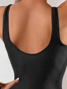 Swim Basics 女士性感印花露背连体泳衣，夏季 - 彩色 - 查看 5