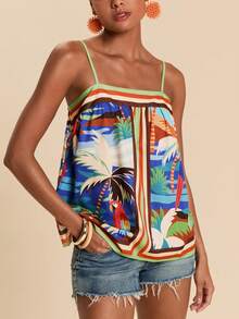Travachic Tropical Print Camisole For Vacation & Leisure - Multicolor - View 7