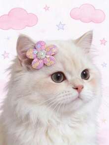 PETSIN 1 件装宠物珍珠花朵发夹；宠物卡通发夹；猫咪发夹；狗狗发夹；宠物配件；宠物用品。 - 彩色 - 查看 14