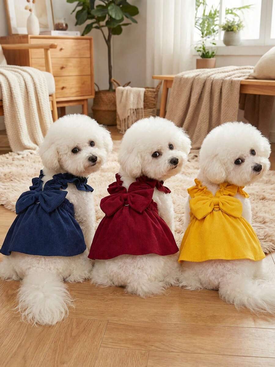 PETSIN 狗狗服装、猫咪服装、动物裙装、宠物春夏新品系列、幼犬连衣裙、公主风百搭连衣裙、条纹印花、小型动物服装、清凉防晒霜