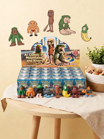 POKOJA LAND Shanhaijing 24 Random Hand-Made Cartoon Character Blind Box Set-PVC Backpack Buckle Pendant, Shanhaijing Surprise Box, Very Suitable For Easter, Mother's Day, Halloween, Christmas Gifts, Friends And Family Holiday Gift Set | Cartoon Character Pendant | PVC Hand-Made Set Spring To Summer