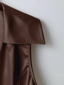 GlowEve CURVE Áo sơ mi không tay cổ ve áo thanh lịch cỡ lớn - màu nâu - Xem 3