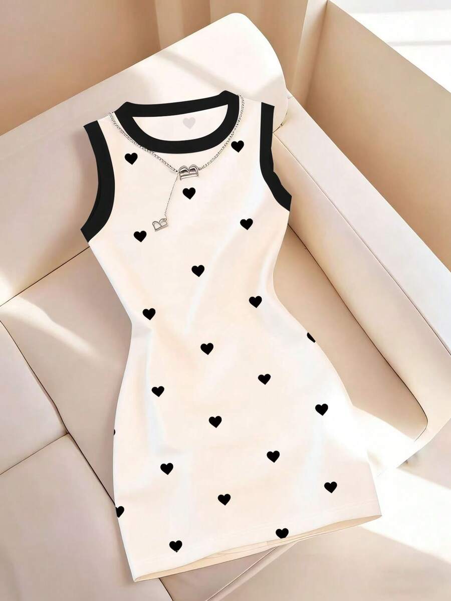 Resyla Women's Spring/Summer New Arrival Hot Selling Heart Print Color Block Casual Plus Size Dress - Multicolor - View 1