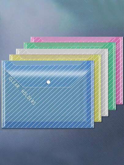 5/10 حقيبة وثائق شفافة من البولي بروبيلين بحجم A4، مغلفات بلاستيكية مقاومة للماء لمستلزمات المكتب والمدرسة