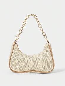 SHECARRY A Set Of Floral Crocheted Beach Handbags And Accessories, Stylish Personalized Beach Resort Style Shell Lace Lady Messenger Bag - Shoulder bag chain sticker lace lily pearl - View 5