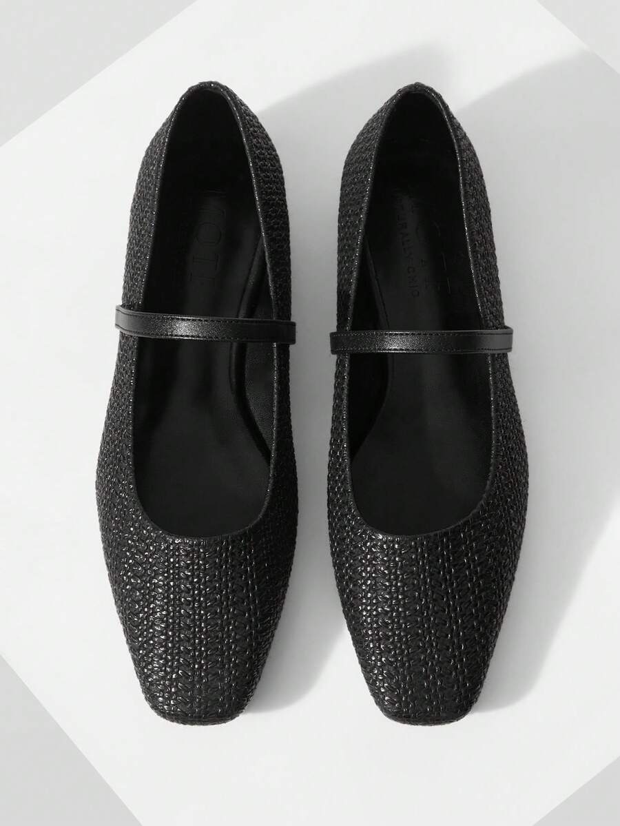 MOTF PREMIUM WOMEN BRAID SIMPLE & VERSATILE FLAT CASUAL SHOES, VALENTINES VALENTINE'S DAY SPRING SHOES - Black - View 1