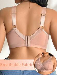 DesireSculpt 1 chiếc áo ngực không gọng cỡ lớn phối ren - Màu be - Xem 2