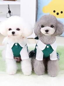 PETSIN Quần áo cho chó, quần áo cho mèo, bộ đồ cho thú cưng hai chân, quần áo đôi, váy sơ mi mới đầu mùa xuân, quần áo cho chó, quần áo cho mèo, quần áo cho động vật, quần áo mùa xuân cho chó, quần áo mới cho động vật nhỏ kiểu Châu Âu và Mỹ. - Nhiều màu - Xem 6