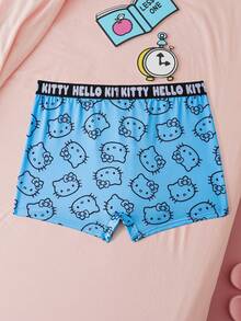 HELLO KITTY AND FRIENDS | SHEIN 男士舒适卡通印花平角内裤 - 藍色 - 查看 2