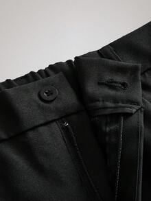 Officeau 男士休闲商务正装裤，时尚简约百搭西装裤 - 黑色 - 查看 3